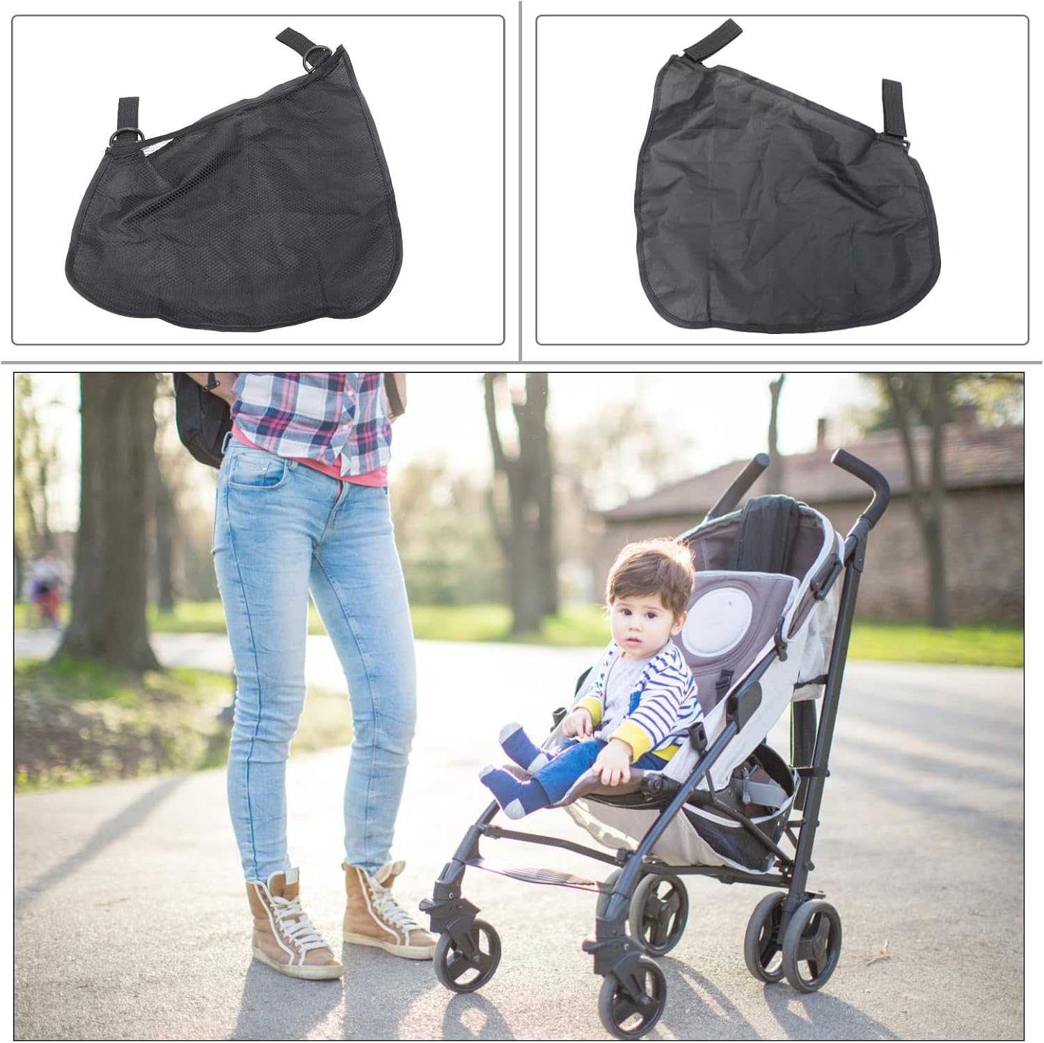 Milisten Stroller Diaper Bag and Storage Pouch Hanging Organizer Mesh Side Pocket, Lightweight Multifunctional Nursery Bag for Travel and Daily Use image 3