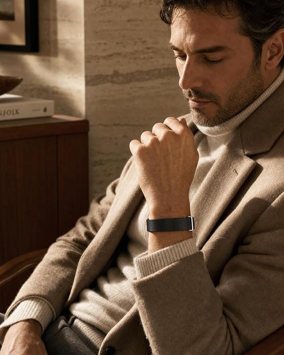Google Fitbit Airバンド対応のソフトレザーバンド。