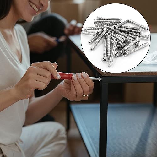 Miniatura 6 de Cionyce Tornillos de máquina Phillips de cabeza plana de 25 piezas, 14-20 x 2 pulgadas, tornillos de montaje de dispositivo de acero inoxidable 304,