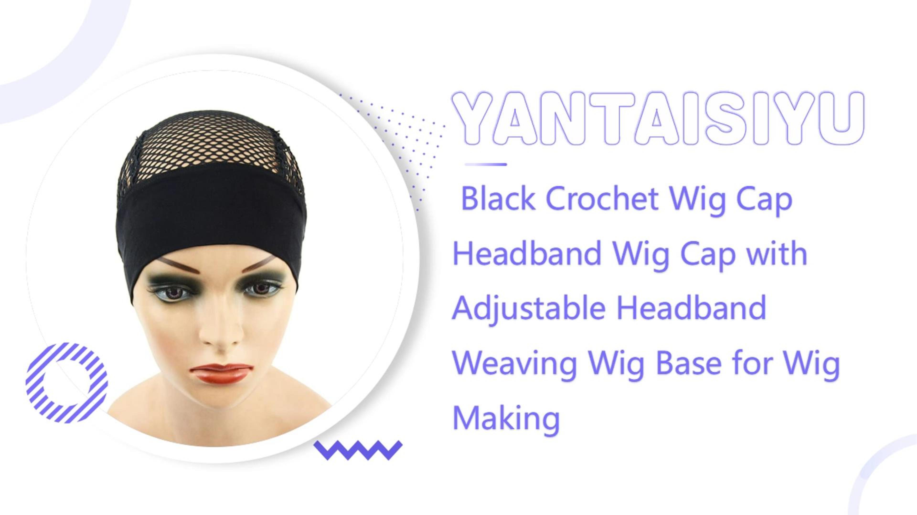 Amazon.com: YANTAISIYU 1 Pc Black Crochet Wig Cap Headband Wig Cap