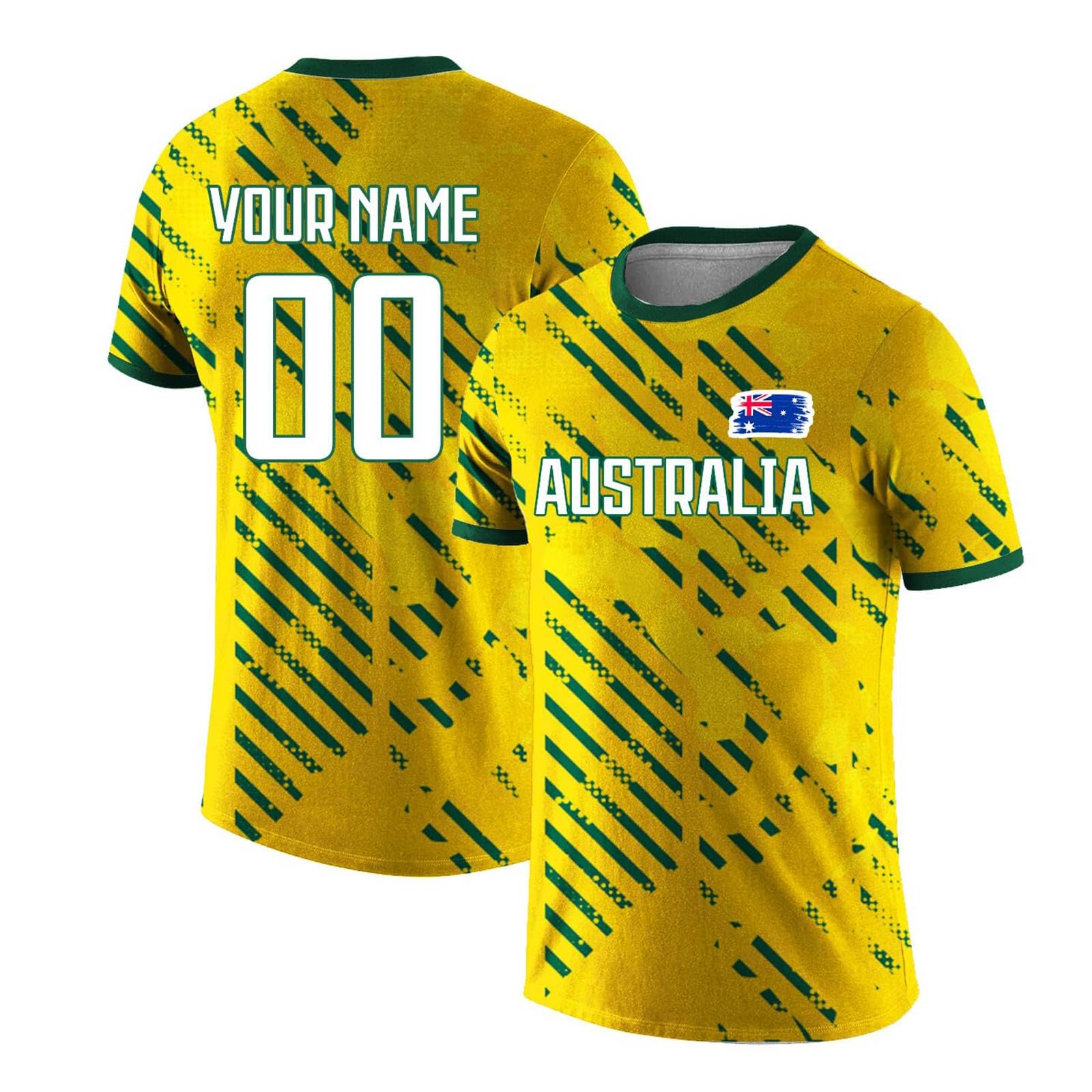 Custom Australia World Cup 2026 Football Shirt Personalised Name Number Fan Top