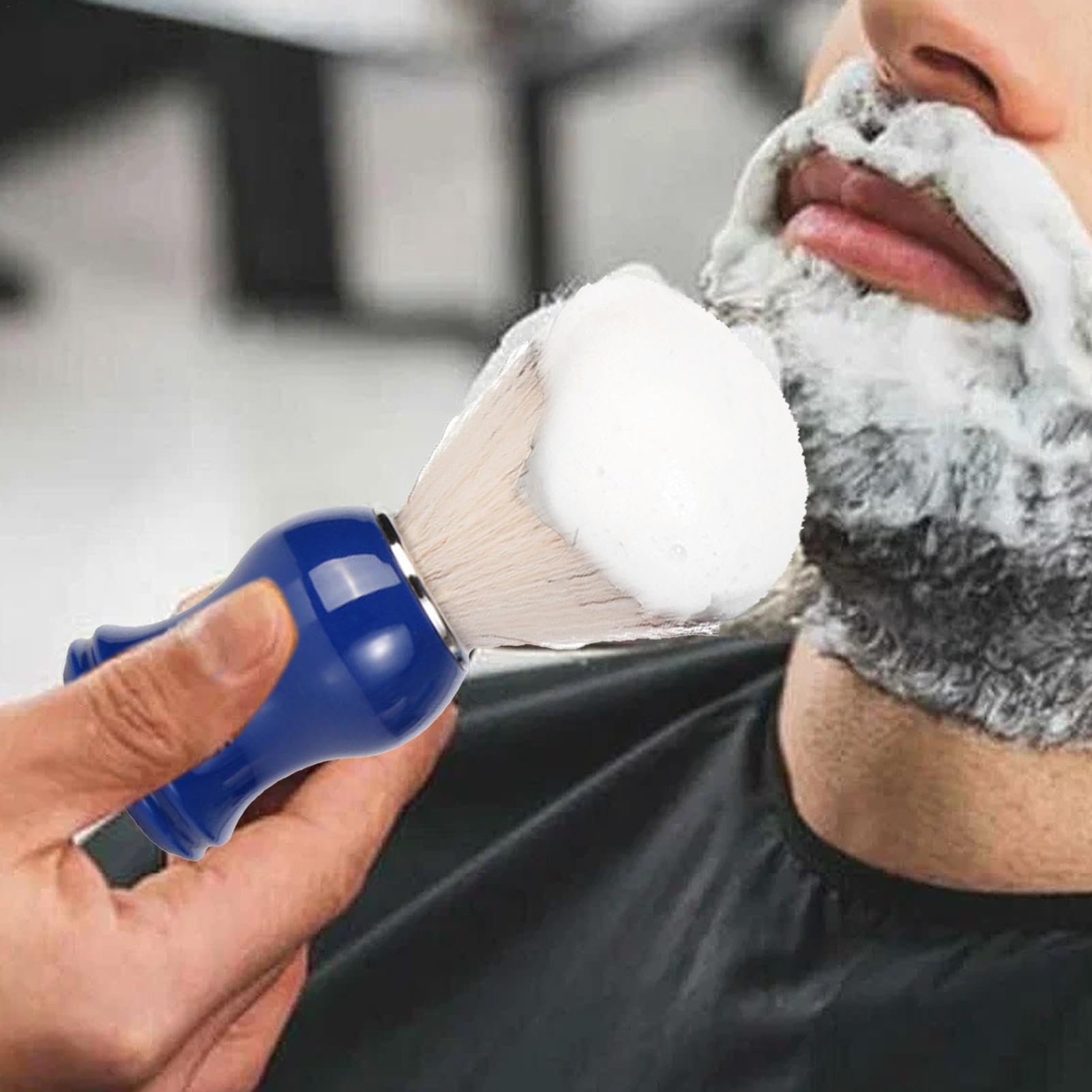 Pennello Per Crema Da Barba Manico Ergonomico Setole Morbide Per Crema E | Pennello Da Rasatura Per Uomo Barbuto Portatile Festa Del Papà Compleanno San Uomini Barbuti