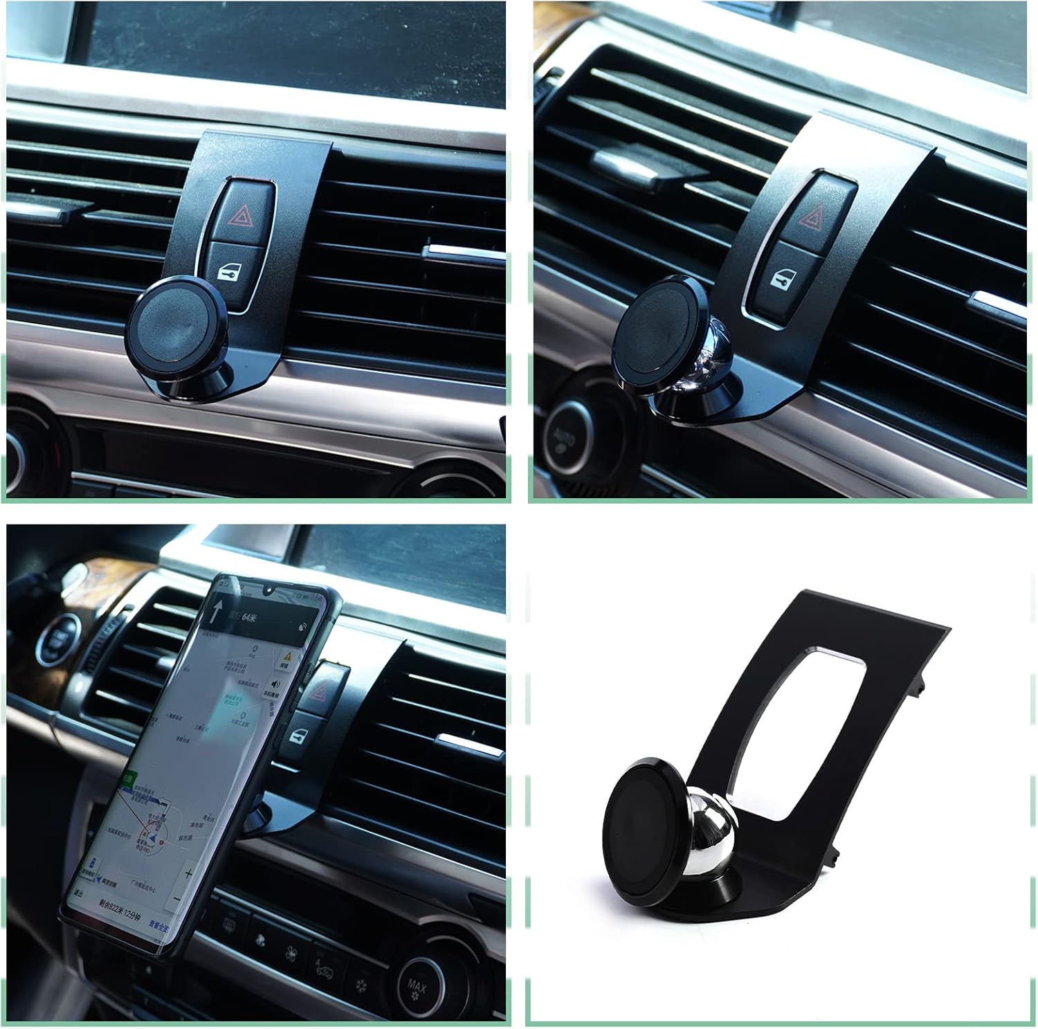 LLKUANG 360-Degree Rotary Cell Phone Holder Mobile Phone Mount for BMW X5 E70 X6 E71 E72 2008-2013 (Black)