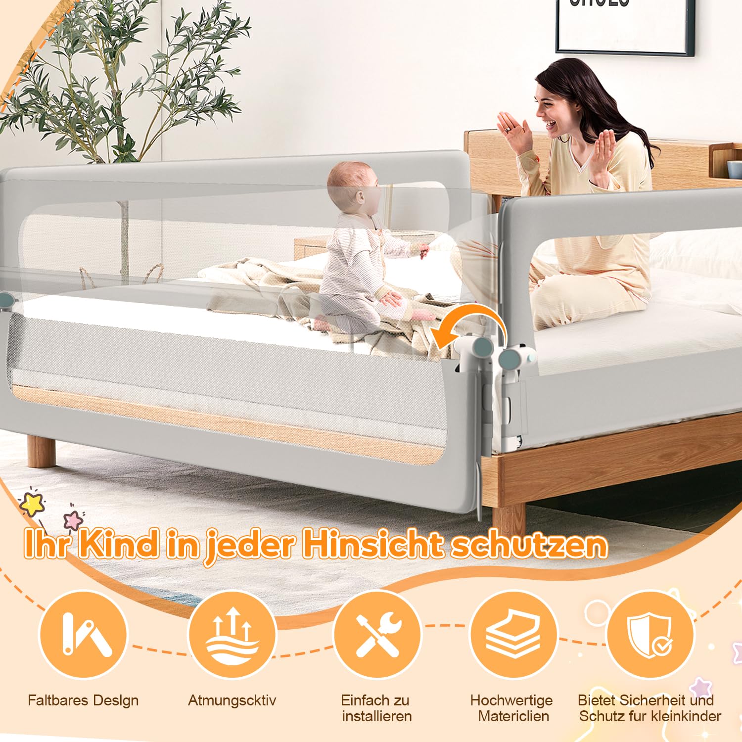 Ikodm Cama con somier de 200 cm x 1 + 180 cm x 1 cm, altura regulable de 72 a 86 cm, plegable a 180 grados, red aireada, fácil montaje, color gris