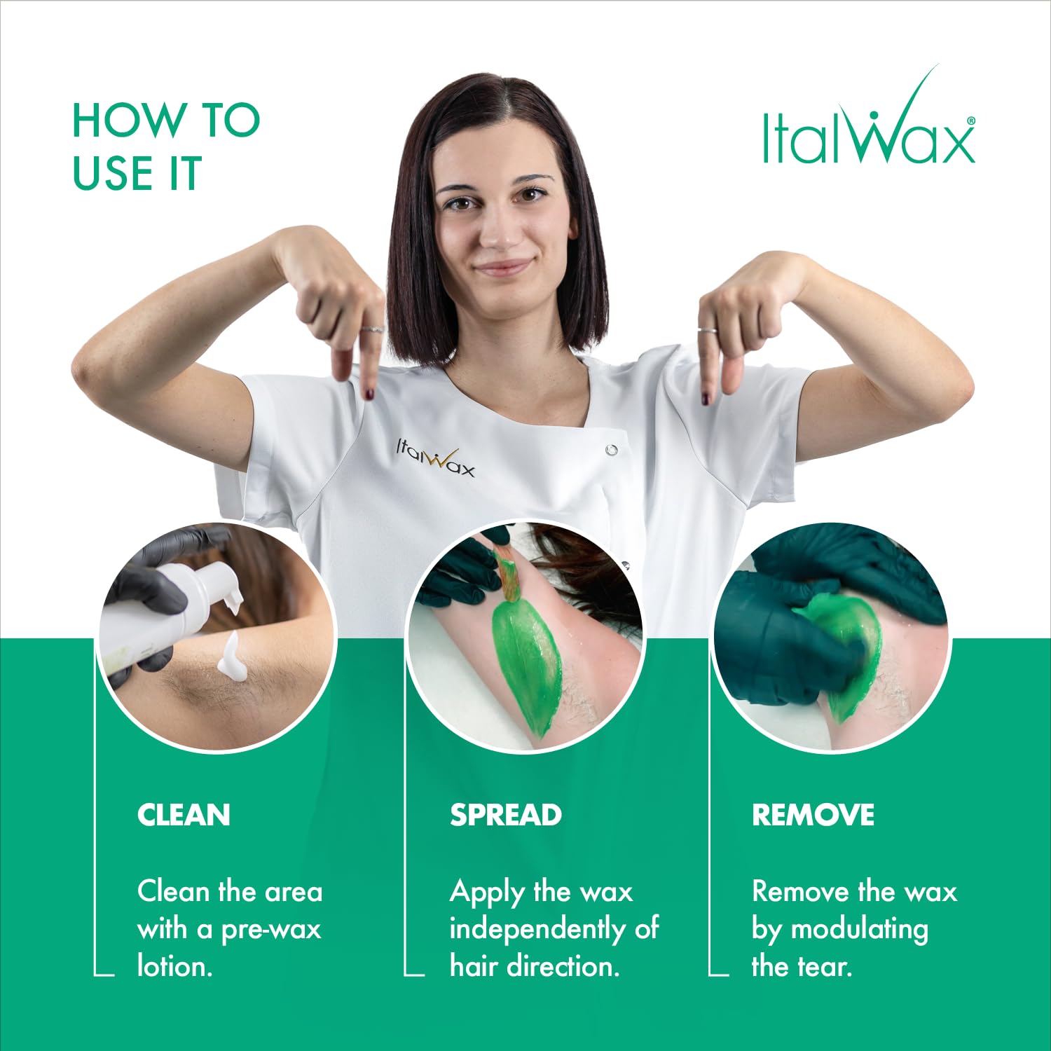 Italwax Top Line Emerald Hard Wax Beads 1.65 lb (750 g) – Ultra-Flexible Unscented Jelly Wax for Large Areas, Thin-Layer Application for Arms & Legs, Professional Use – Made in Italy