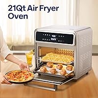 Vista 2 de VIVOHOME Combo de Horno Tostador y Freidora de Aire de 21 Qt, Horno de Convección de Encimera 8 en 1 con Rotisserie y Deshidratador, Horno Freidora