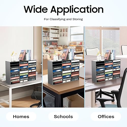 Miniatura 4 de Mail Sorter Organizer, 27 Compartments Mailbox for Classroom, Desktop File Organizer with Adjustable Shelves, for Office Home Classroom, Black