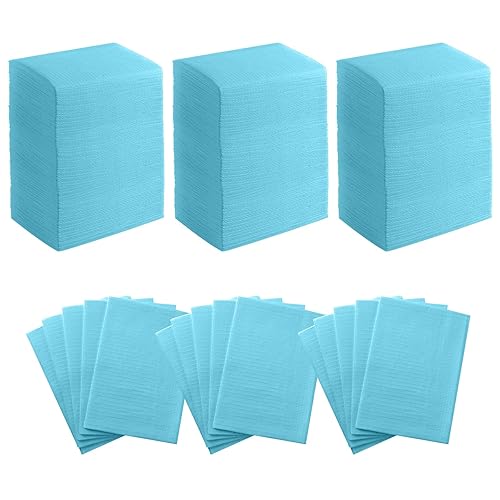 Miniatura 25 de JMU 2500 baberos dentales, 2 capas de pañuelo 1 capa de película, baberos dentales desechables a granel, 13 x 18 pulgadas, baberos para tatuajes,