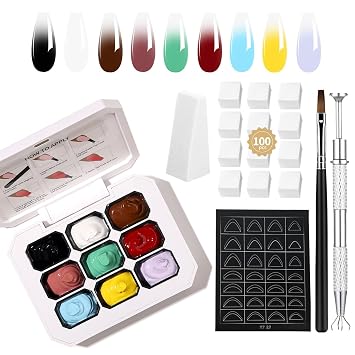 9 Colors Ombre Gel Polish Nail Palette For French Gradient Nail Art DIY Patting Gel Polish For Layered Ombre Effect In Bloom Floral Sponge Pat Paint Nails Gel For Stunning French Designs7