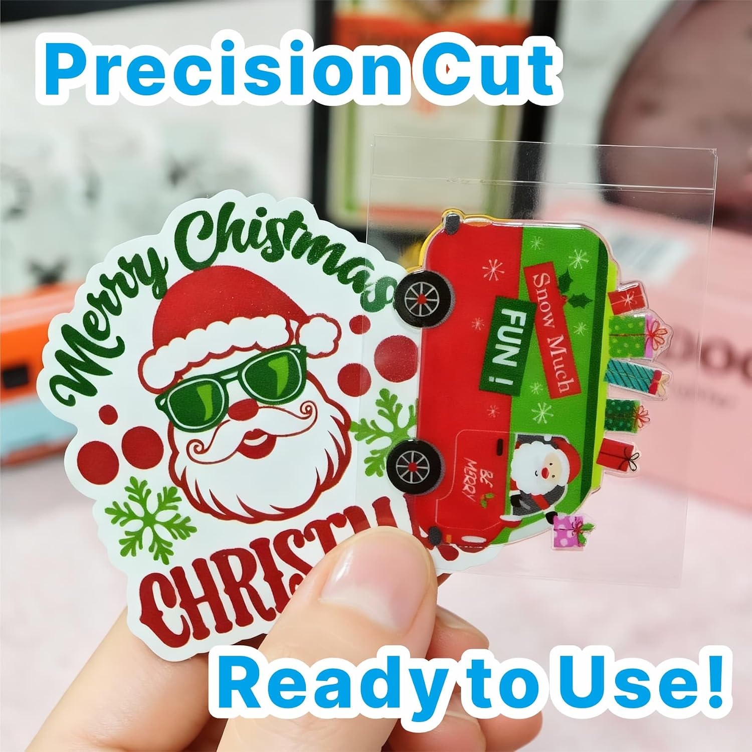 Christmas Stickers 50 Pack – UV DTF Rub On Transfers + Removable Vinyl Stickers, Waterproof Christmas Stickers for Tumblers Water Bottles Cups Mugs, Holiday Gifts for Kids Adults, Stocking Stuffers image 3