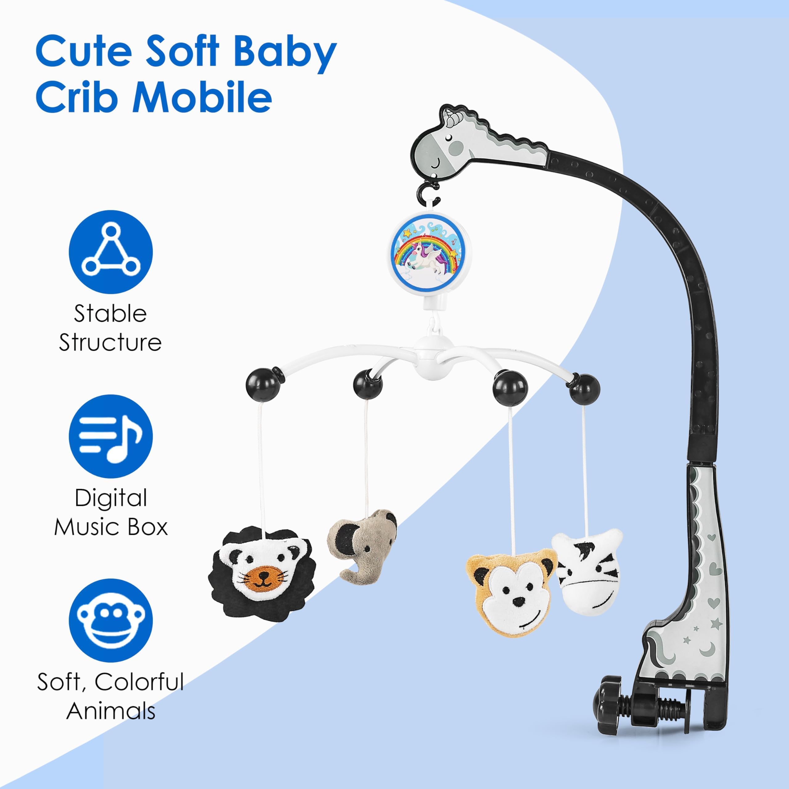 BabyGo 360° Rotating Animal Musical Rattle & Crib Cot Mobile | Hanging Jhoomer Toy with Soothing Music for Baby Cradle, Infant Bed, Kids Room & Nursery Decoration (Multicolor) - Image 3 thumbnail