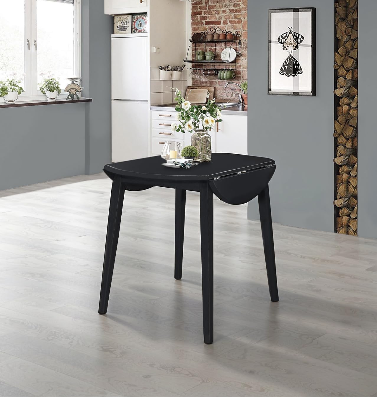 Hallowood Furniture Ledbury Small Round Dining Table in Black Finish ...