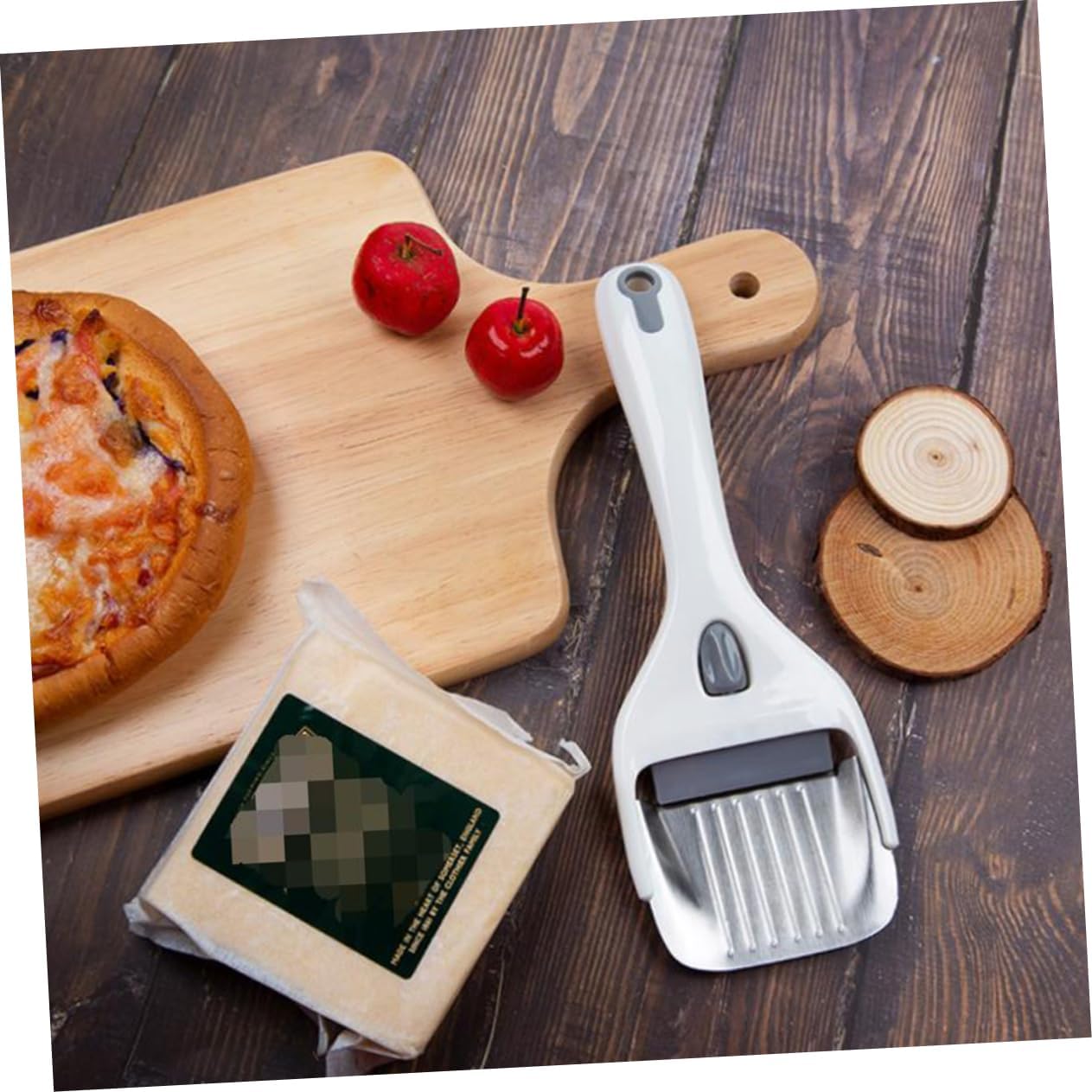 PRETYZOOM Domestic Plastic Cheese Slicer Handheld Cheese Butter Scraper Kitchen Cheese Cutting Tool Light Grey Ergonomic Handle image 3