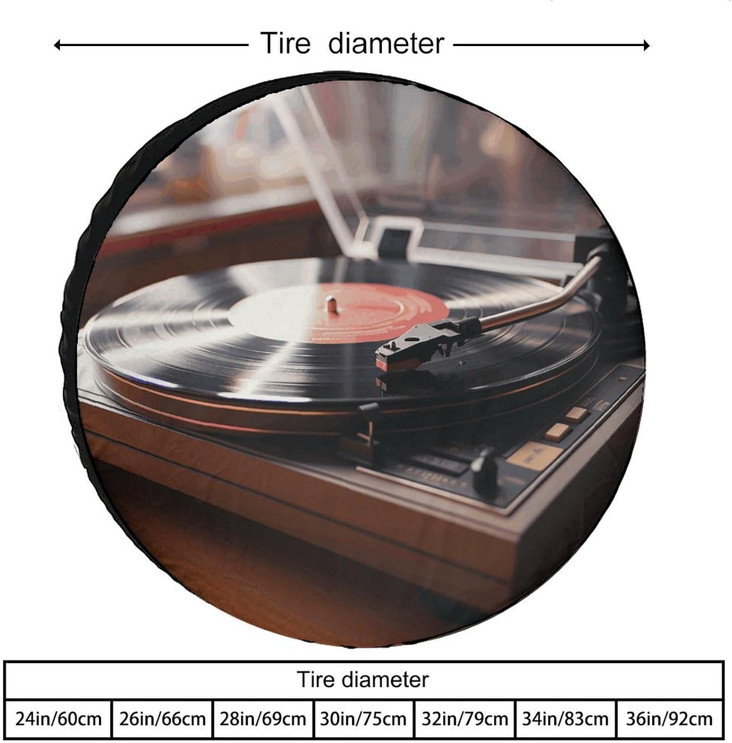 Universal Spare Tire Cover Waterproof Wheel Covers Car Tire Protector Record Player Wheel Protector Dustproof Wheels Tires Cover for RV SUV Truck Camper Trailer 34inch