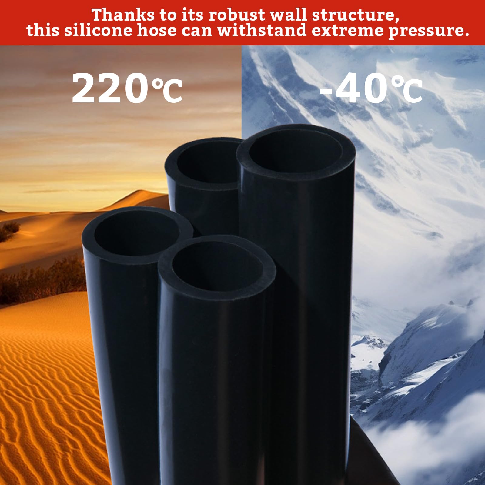 Jortmrd Tuyau Silicone 3m Pour Vide - Durite Turbo Dépression ID 4mm OD 8mm - Avec Colliers