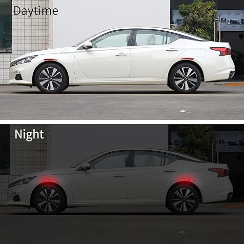 Miniatura 6 de 2 calcomanías reflectantes de seguridad para automóvil, fibra de carbono, advertencia de seguridad para cejas, tiras anticolisión, protección contra