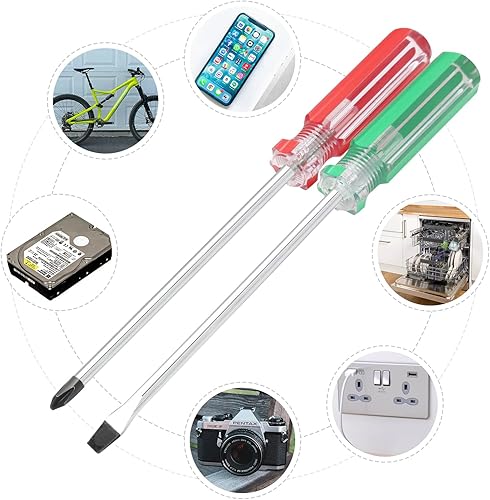 Miniatura 5 de Juego de 2 destornilladores magnéticos, eje de acero de 5 pulgadas, Phillips magnéticos de 0.197 in y puntas de cabeza plana para reparación de