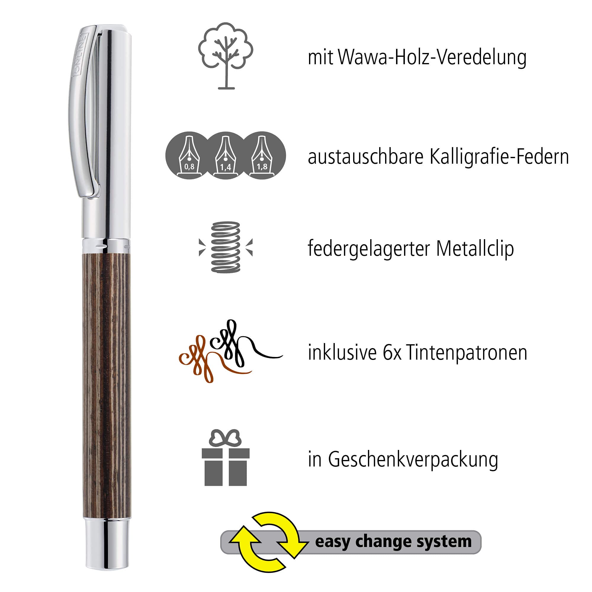 Online calligrafia della penna stilografica con pennino in 1,4 mm larghezza Nature Africa