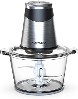 Daewoo Food Chopper – Mini Food Processor with 1.8L BPA Free Glass Mixing Bowl, 500W Motor Dual Speed Control Meat Grinder Blender for Fruits, Vegetables, Nuts – DFC-217A – 2 Years Warranty