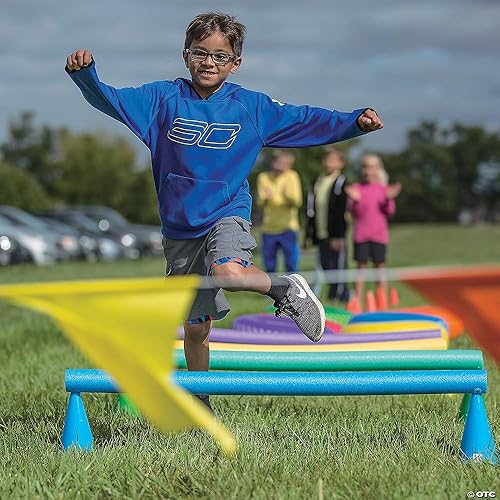 Miniatura 2 de Fun Express Juego de 6 anillos de agilidad para carrera de obstáculos grandes de 20 pulgadas, equipo profesional de PE para educación física de