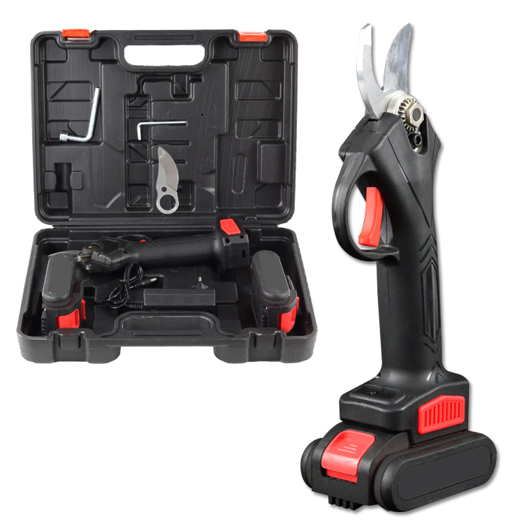 Forbice Potatura con 2 Batterie da 21V Trincia Rami Professionale, Cesoia Elettrica Portatile, Alberi da Giardino e da Frutta, Cordless Senza Fili Rami Arbusti