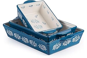 Baking Dish Ceramic Lasagna Pan Casserole Dish 3-Piece Bakeware Sets