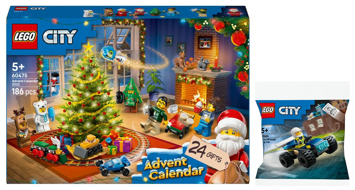 Lego Adventkalender 2er Set: 60475 Adventskalender 2025 City & 30664 Polizei-Geländebuggy