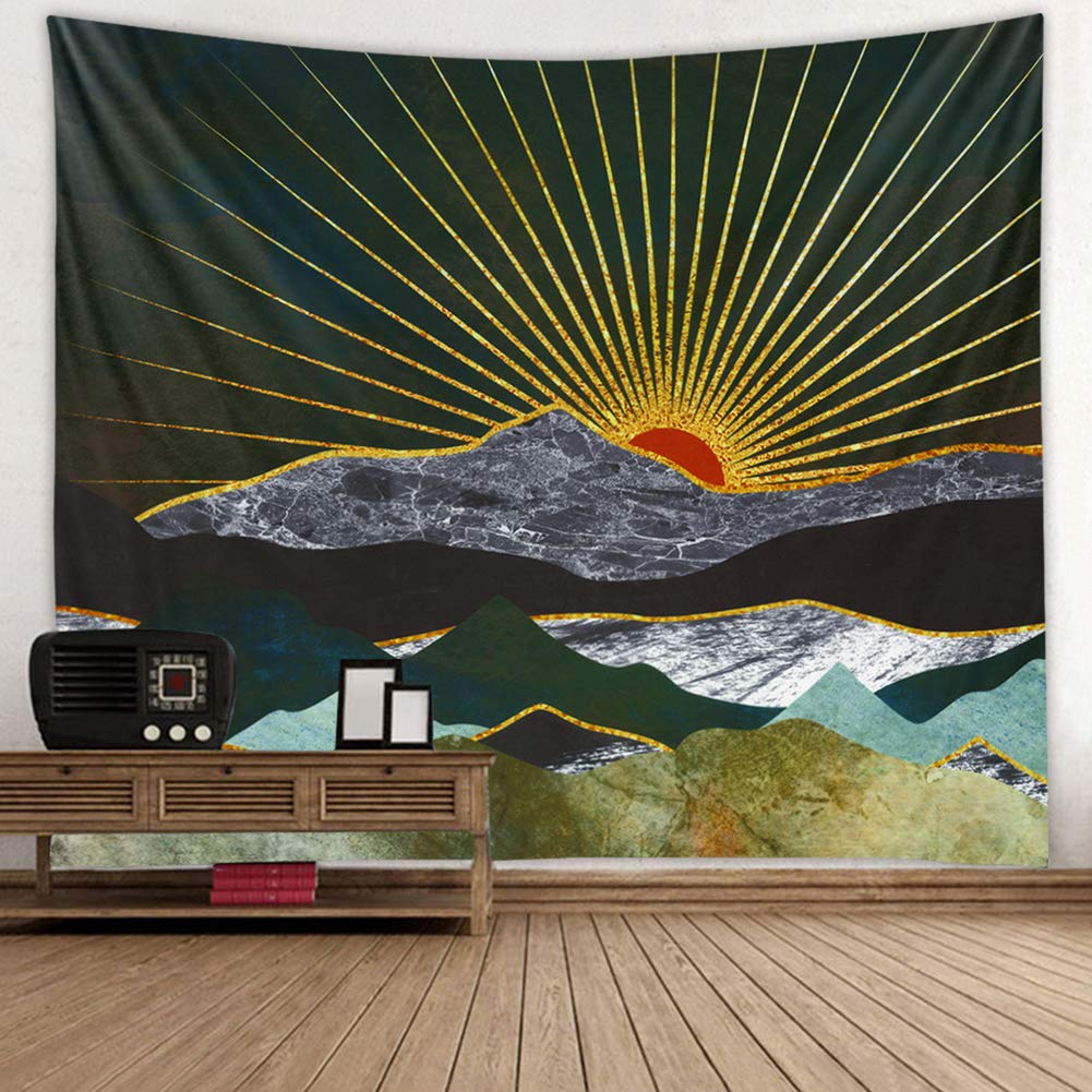 BOYOUTH Nature Landscape Tapestry Wall Hanging,Abstract Mountain and Sunrise Pattern Digital Print Art Wall Tapestries Home Decor,Mural,Beach Towel,59.1 Inch by 39.3 Inch