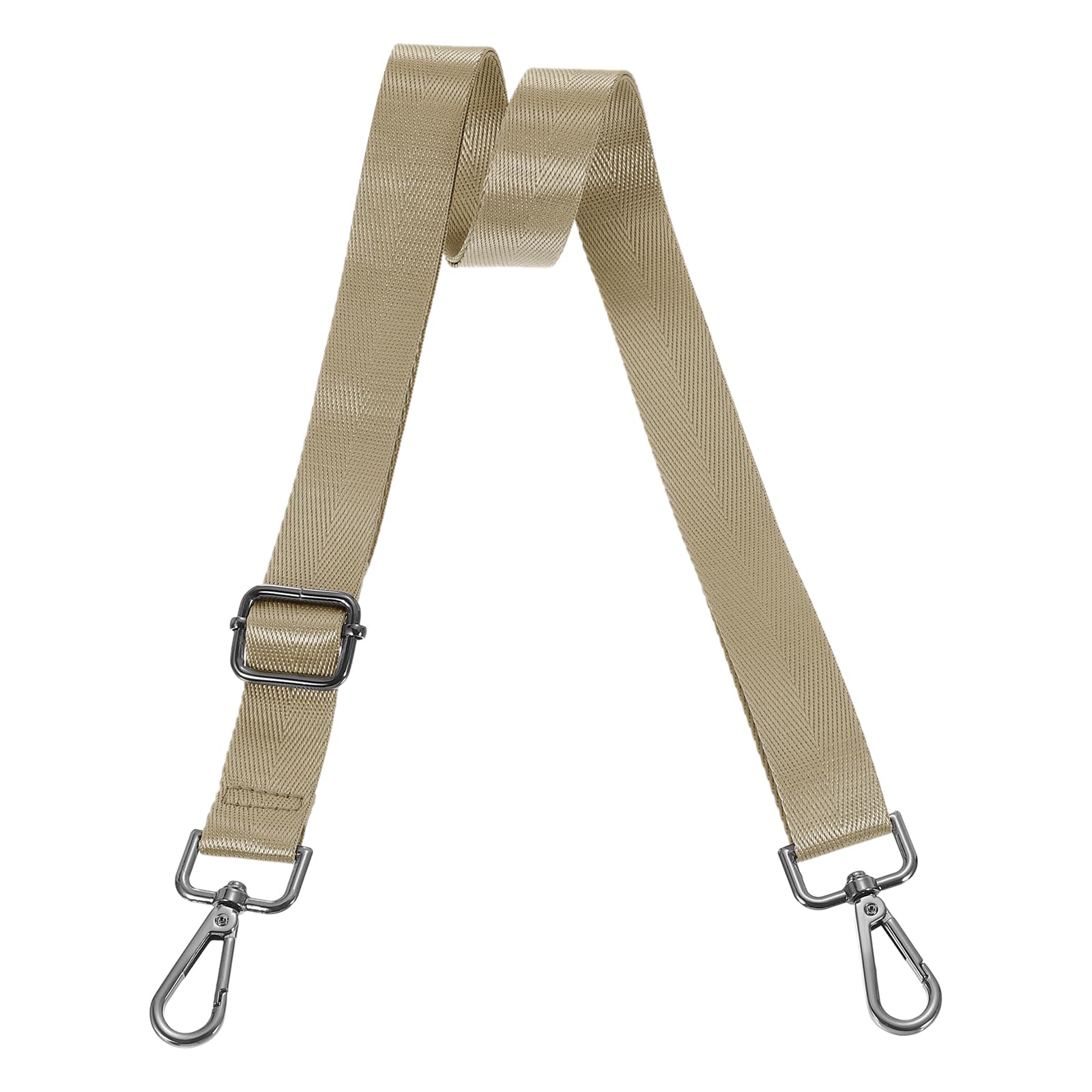 uxcell Wide Shoulder Strap, 2.5cm Adjustable Purse Strap Replacement Crossbody Strap for Shoulder Bag Handbag, Khaki, Black Pull Core Buckle