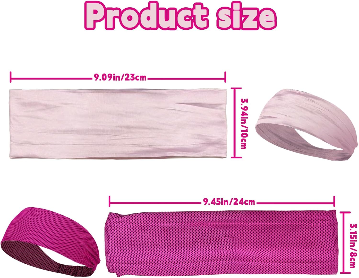 8PCS Workout Headbands for Women Non Slip, Elastic Thick Head Bands, Stretchy Soft Wide Headbands for Women Men for Running, Workouts, Yoga, Daily Use - Image 2