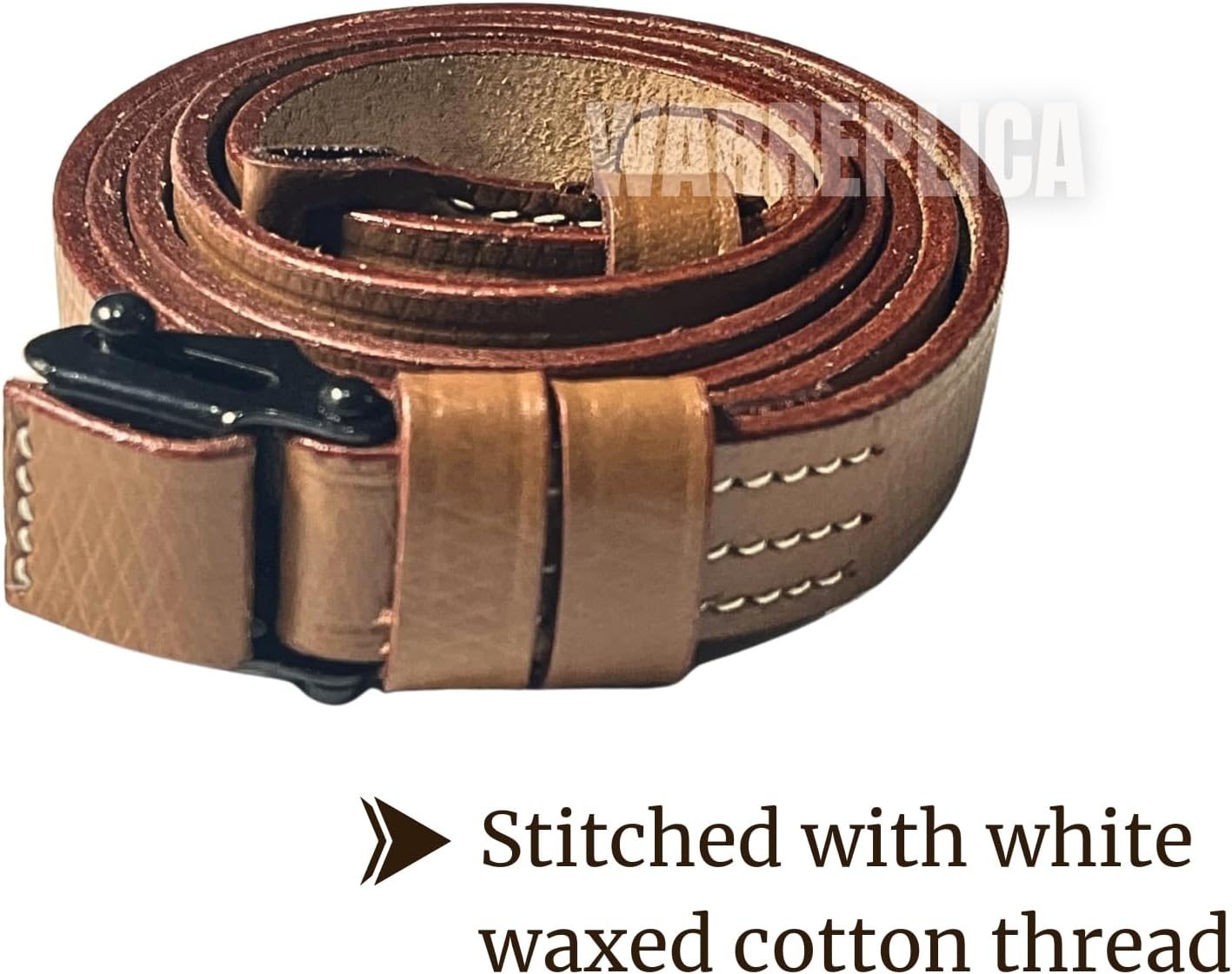 Warreplica German Mauser K98 98K Kar98k G43 Natural Leather Rifle Sling – Authentic WWII Military Repro for Reenactors