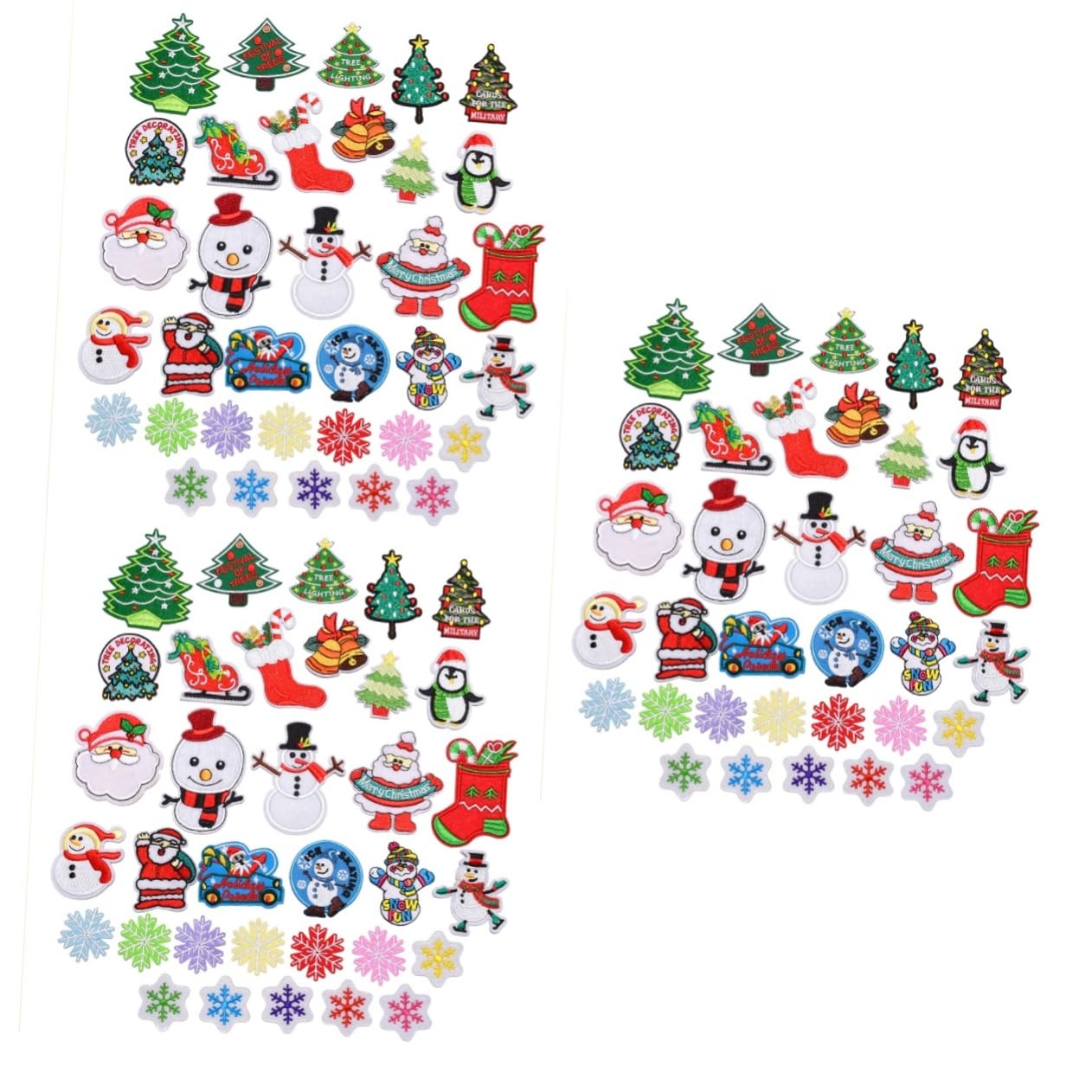 NUOBESTY 3 Sets Vielseitig Verwendbar Weihnachtliche Stickerei-patches Zum Aufnähen Auf T-shirts Röcke Jeans Westen Hüte Und Rucksäcke 34 Stück * 3