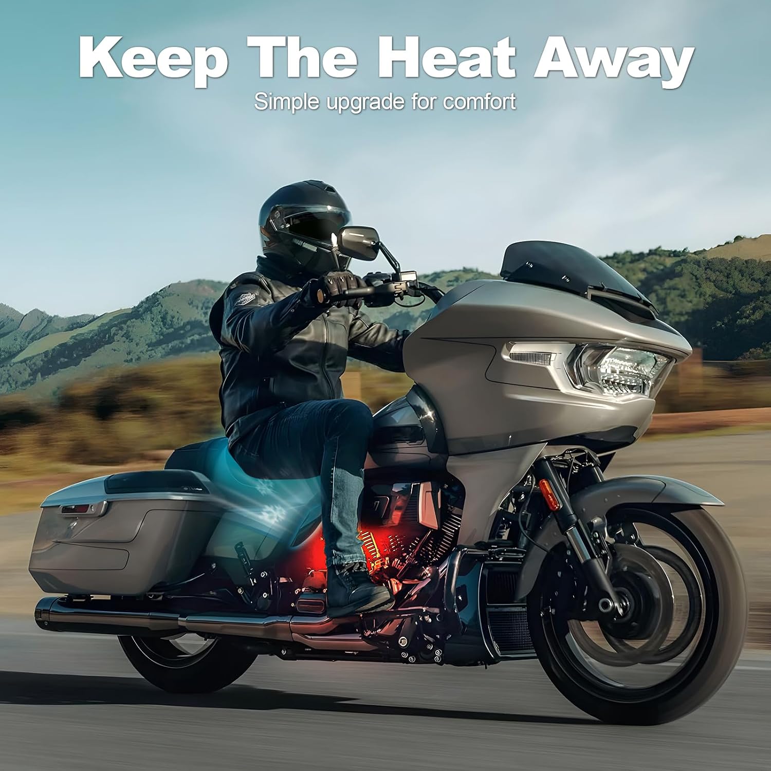 Mid Frame Air Deflectors Heat Shields Deflector 2009-2026 Compatible for Harley Davidson Touring Street Glide Road Glide Electra Glide Road King Ultra Limited Tri Glide CVO Gloss Black