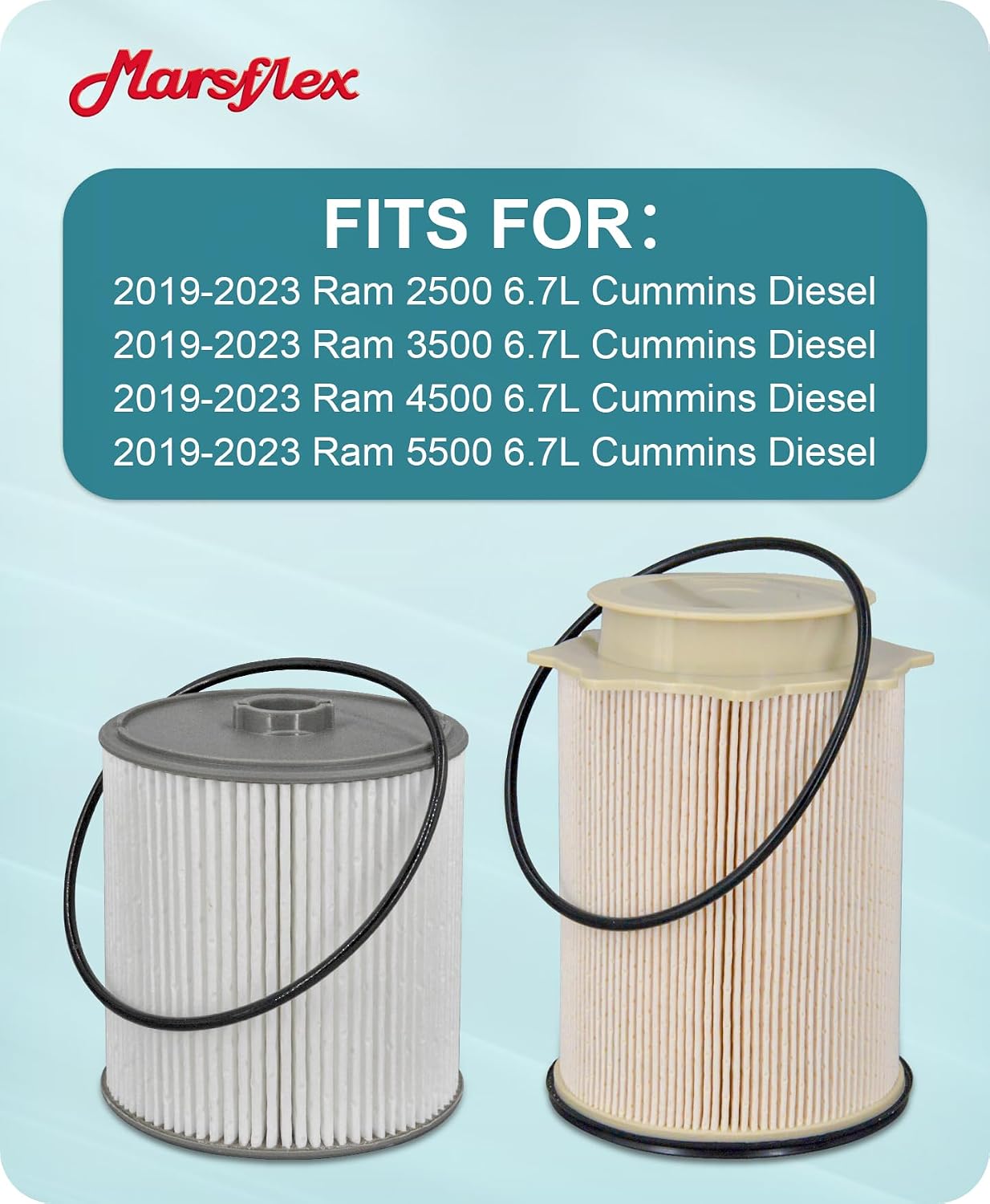 Marsflex Fuel Filter for 2020-2023 Ram 2500 3500 4500 5500 6.7 Cummins Diesel, Fuel Filters fit for Dodge Ram 2019 2020 2021 2022 2023, Fuel Filter Water Separator Replace 68157291AA 68436631AA