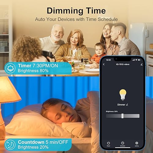 Miniatura 7 de Milfra Interruptor de atenuación inteligente, compatible con Alexa y Google Assistant, interruptor de luz WiFi para luces LED, necesita cable