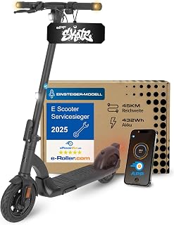 ePowerFun ePF-Skate E-Scooter mit Straßenzulassung 15,9kg leicht & kompakt | 53 km Reichweite, 1200 W Peak, 500 W Heckantrieb, 9 Zoll Luftreifen, Blinker vorn + hinten, App-Wegfahrsperre, IP65
