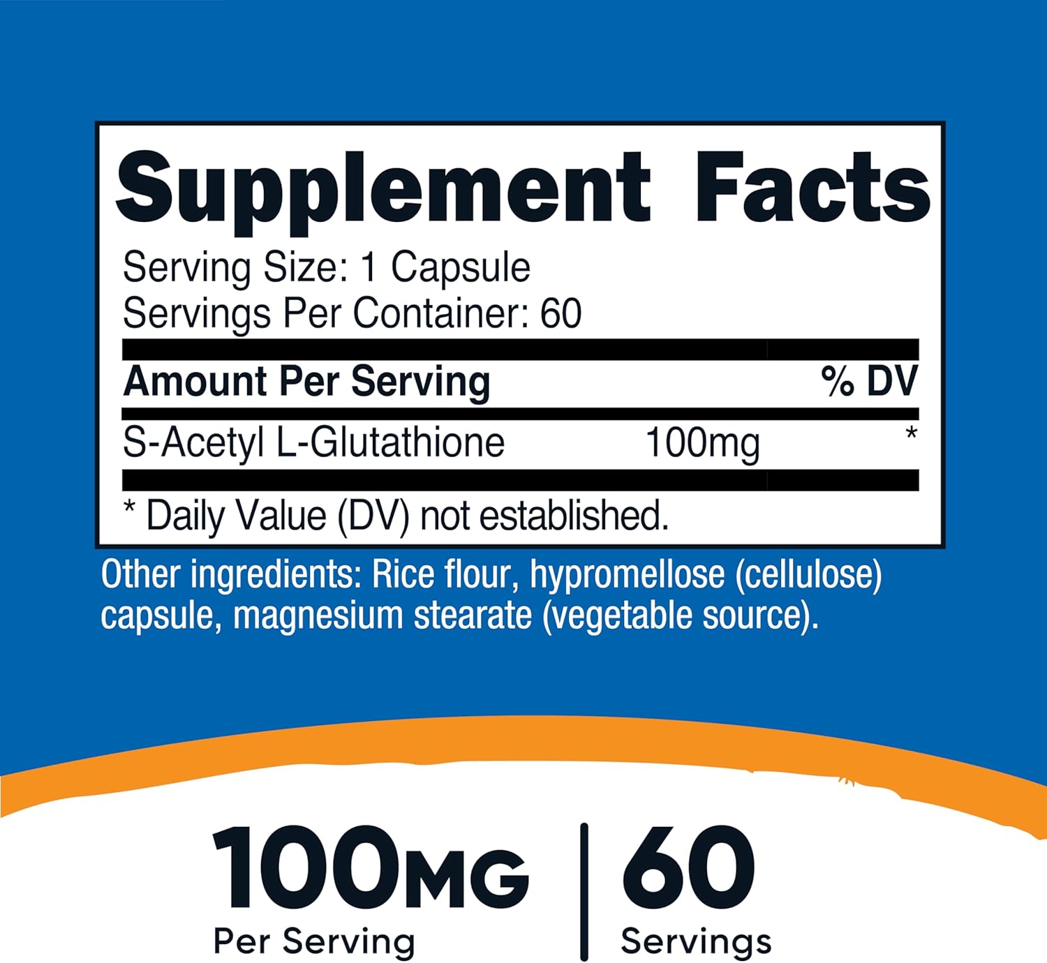 Nutricost S-Acetyl L-Glutathione 100MG, 60 Capsules - GMO-Free, Vegan - Image 2