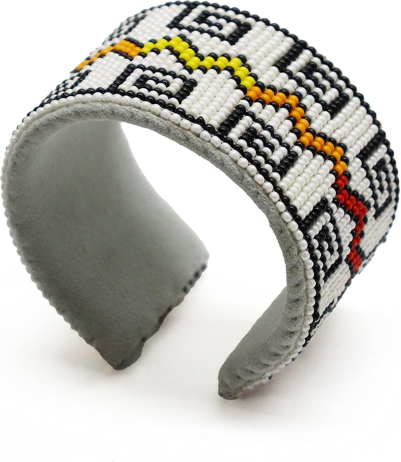 Handmade Beaded Cuff Bracelet, Native American Style Seed Beads Leather Bracelet, Bohamian Beaded Unisex Bracelet