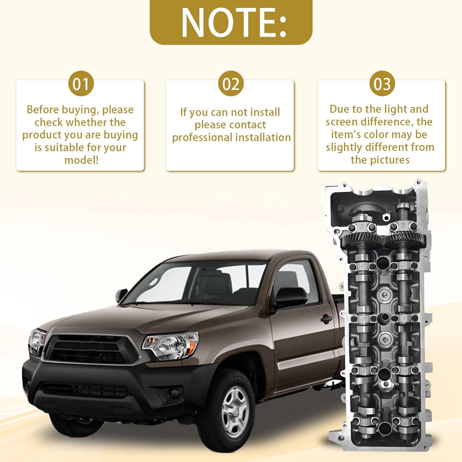 11101-79276 3RZFE Cylinder Head Assembly 8 Ports Fit for Toyota Tacoma 2.4L 2.7L 1995-2000 4Runner 2.7L 1996-2000 T100 2.7L 1994-1998 2RZFE L4 HS9465PT2