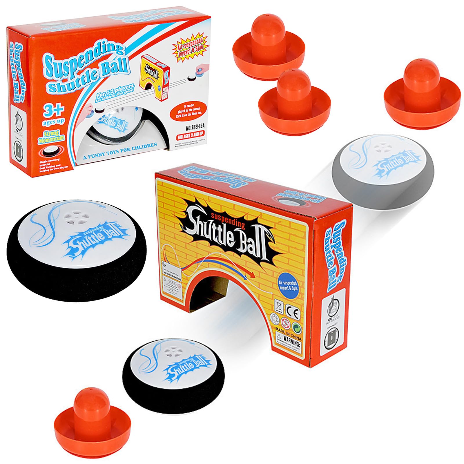Air Hockey Hover Puck,Portable Air Hockey con 2 Spingere per Hockey ad Aria Rossa,Gioco da Tavolo Portatile,Mini hockey Galleggiante Elettrico per Interni ed Esterni