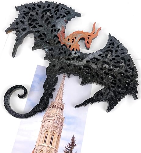 Miniatura 7 de Molde de adornos de dragón volador de Halloween 3D, moldes de fundición de resina epoxi 3D, moldes de dragón volador de silicona, molde de fundición