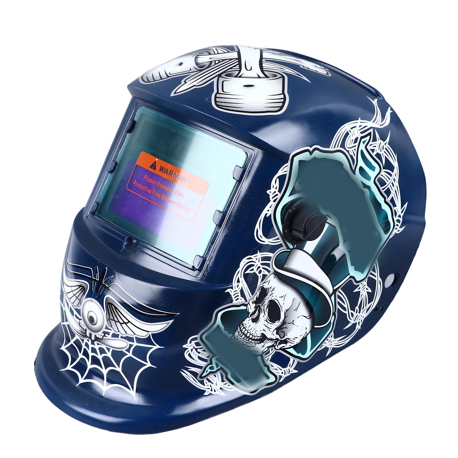 Solarbetriebener Schweißhelm, Automatische Verdunkelung, 93 X 43 Mm, Großer Bildschirm, Tragbar, Verstellbar, Schweißhelm, Breite Anwendung Zum Schneiden
