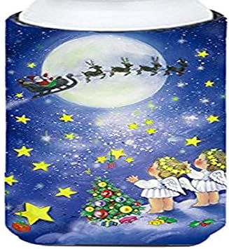 Carolines Treasures APH0690TBC Angels watching Santa Claus Tall Boy Hugger Can Cooler Sleeve Hugger Machine Washable Drink Sleeve Hugger Collapsible Insulator Beverage Insulated Holder