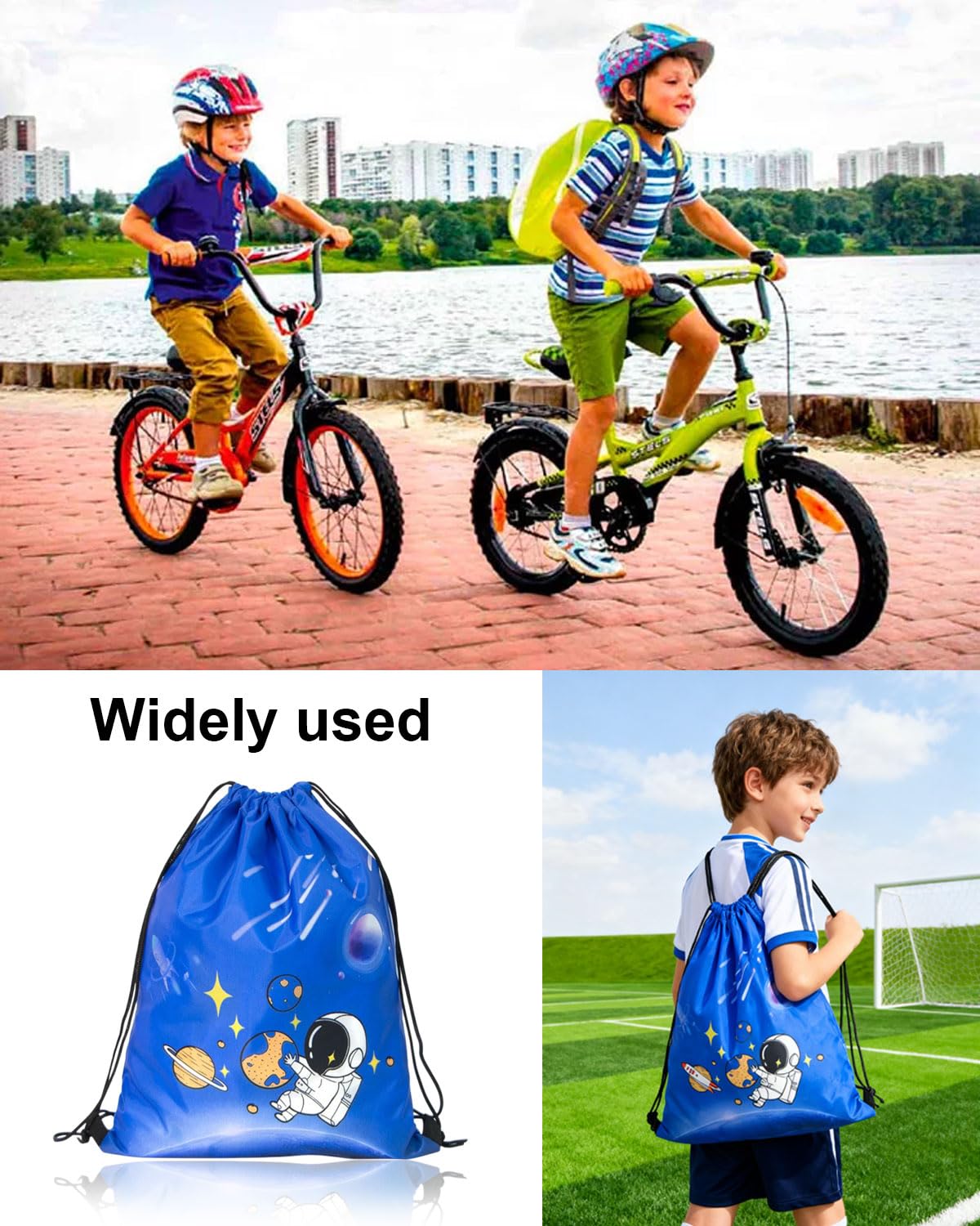 Sac à dos à Cordon pour Enfants -Sac de Sport et de Sport étanche Plage Natation École Voyage Sac à dos Cadeau d'Anniversaire avec Poche Zippée,sac piscine enfant,sac piscine