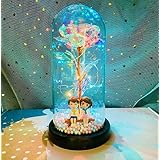 Demanca バラ 造花 Lechin 24Kゴールドローズ 枯れない花 金メッキローズ LEDライト付き電池式 薔薇 花束 プレゼントバレンタインデー 母の日 誕生日 結婚記念日 クリスマス 新年 お祝いに適用 彼女への贈り物プレゼントクリスマスプレゼントお正月プレゼントです (C)