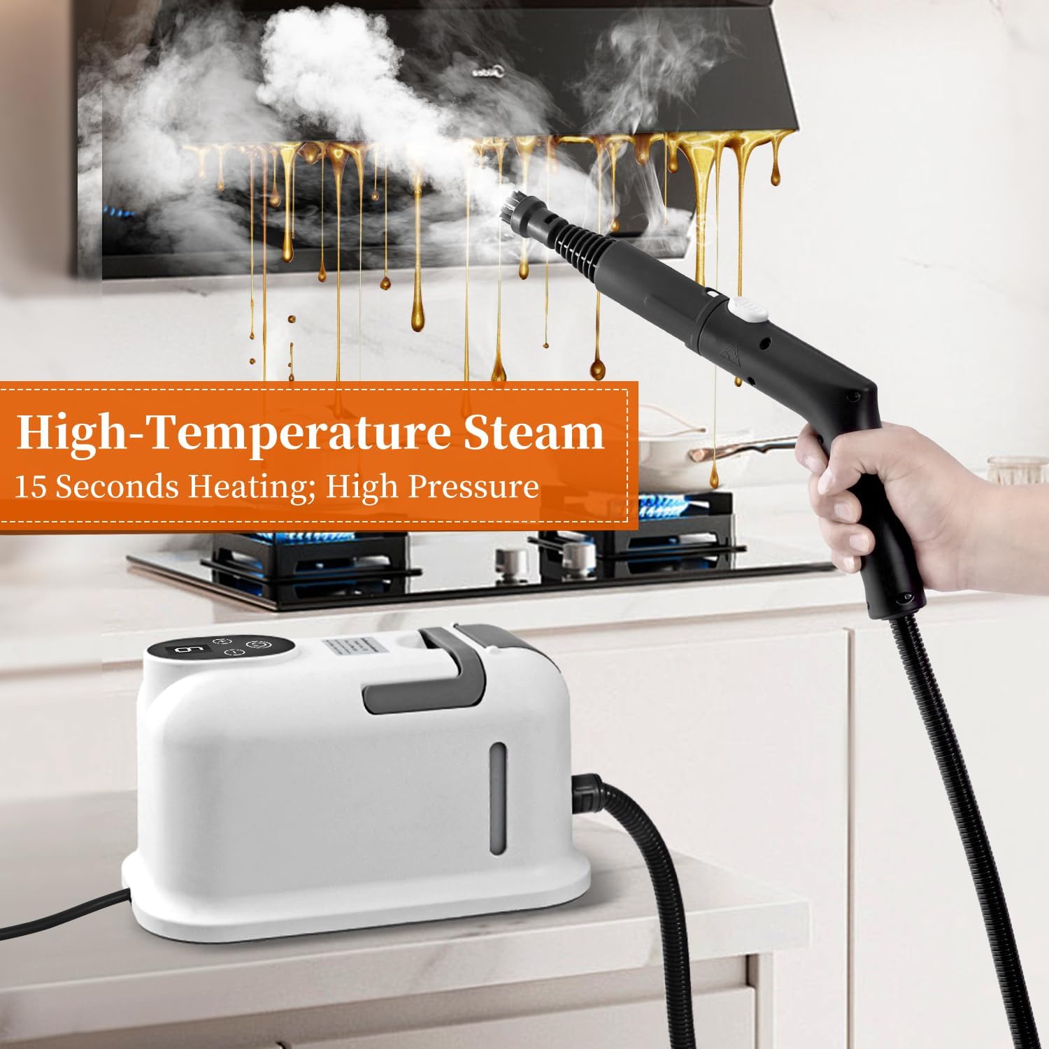 Steam Cleaner,15s Heat-Up,1.8L Tank,Portable Handheld Steamers for Cleaning with 10PCS Accessories,Steam Cleaner for Home,Car,Dirt,Grease,Grout,Tile,Couch,grout,windows,bathrooms,kitchens