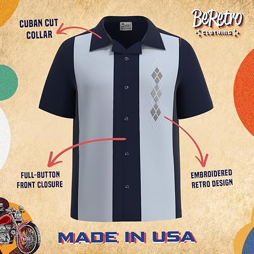 Miniatura 5 de Lucky Paradise Camp Camisa de Bolos Estilo Cubano Vintage para Hombre - Cozumel - Guayabera