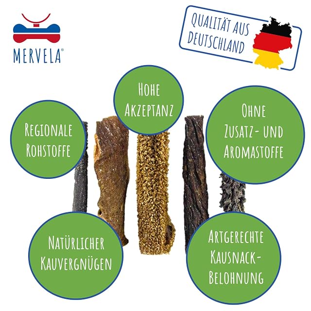 Foto 4 de 7 de MERVELA Masticaciones secas para perros, masticables, aperitivos para perros, 100% naturales (Tripa de carne)