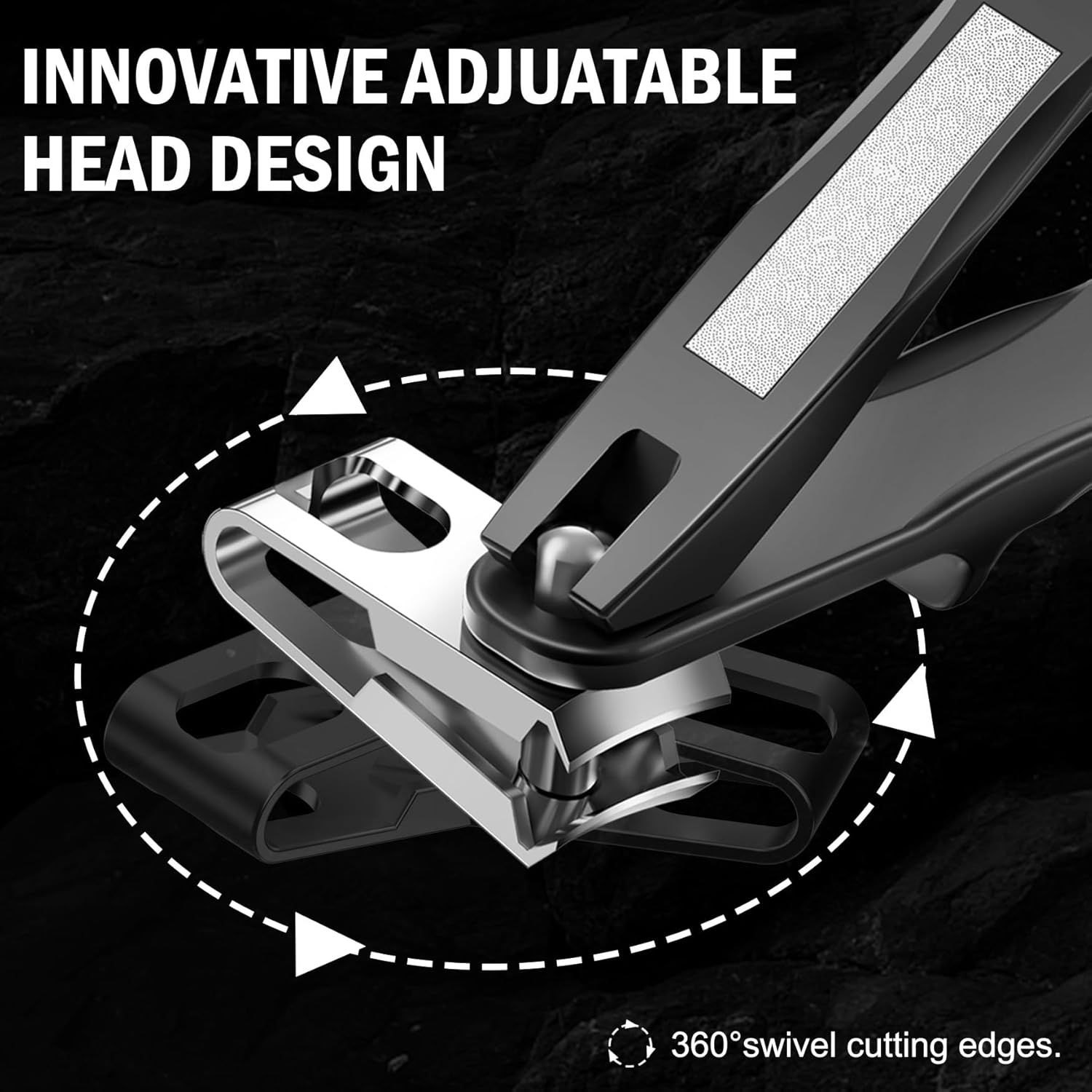 FV Rotating Nail Clippers for Seniors, Adjustable Jaw Lar