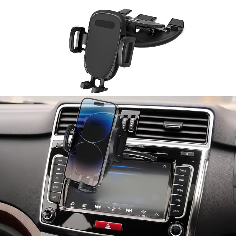 Suporte de Celular para Carro com Encaixe no Slot de CD Zufoty, Rotação de 360° e Braços Antiderrapantes